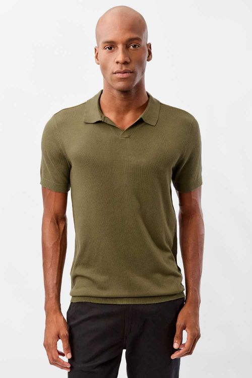 Polo Tricot Verde Militar