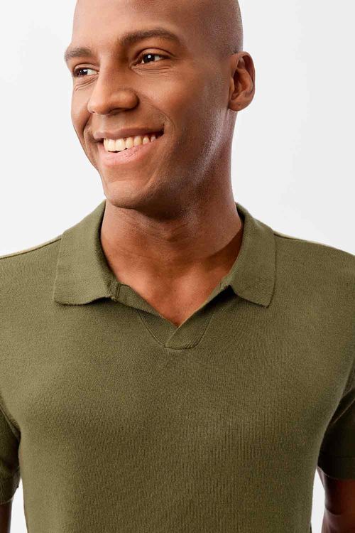 Polo Tricot Verde Militar