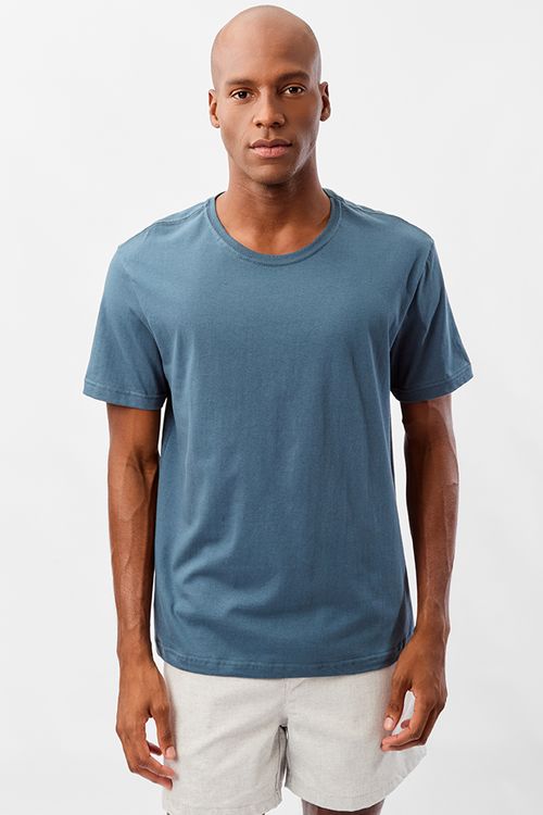 T-Shirt Básica Comfort Mescla Azul Jeans
