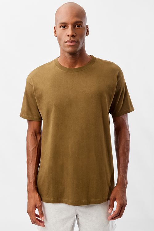 T-Shirt Básica Premium Oversized Sem Costura Verde Musgo