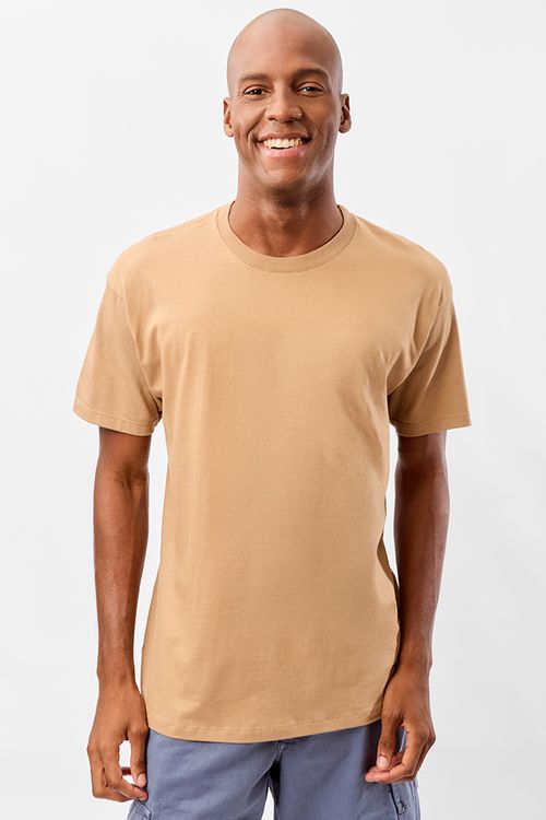 T-Shirt Básica Premium Oversized Sem Costura Nude