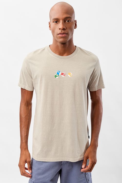 T-Shirt Estampada Stone Pool Ball Cinza