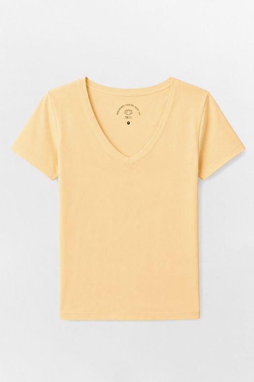 Blusa Básica Fio Penteado Amarela Clara