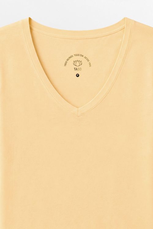 Blusa Básica Fio Penteado Amarela Clara
