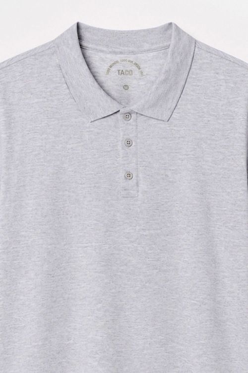Polo Básica Premium Fit Mescla Sem Costura Lateral Cinza