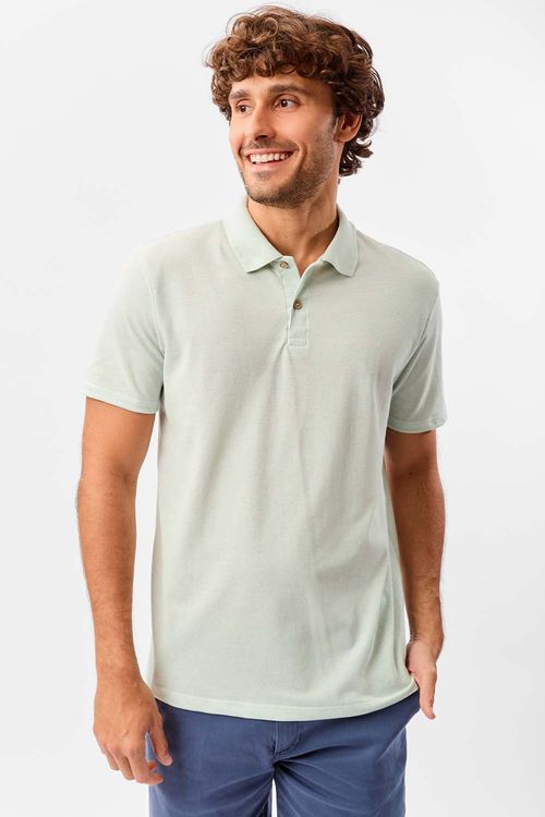 Polo Básica Piquet Linho Azul Claro