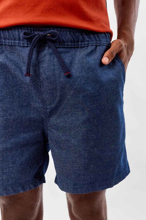 Short Liso Flex Jerry Azul Marinho