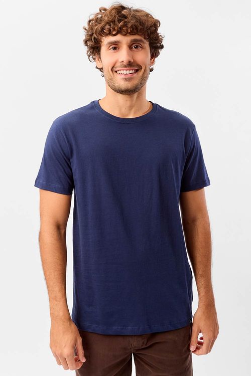 T-Shirt Básica Fit Azul Marinho