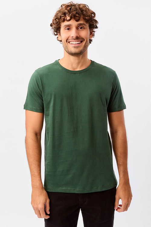 T-Shirt Básica Fit Verde Escuro