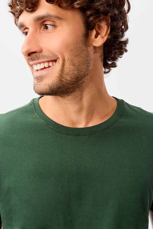 T-Shirt Básica Fit Verde Escuro