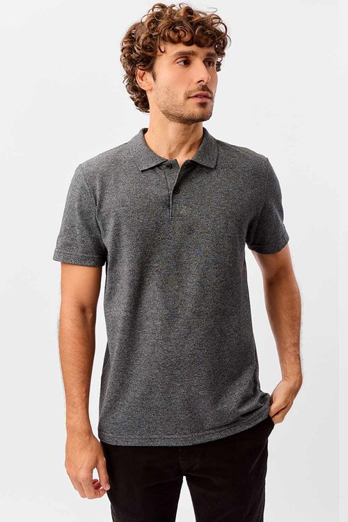 Polo Básica Fit Piquet Molinê Preta