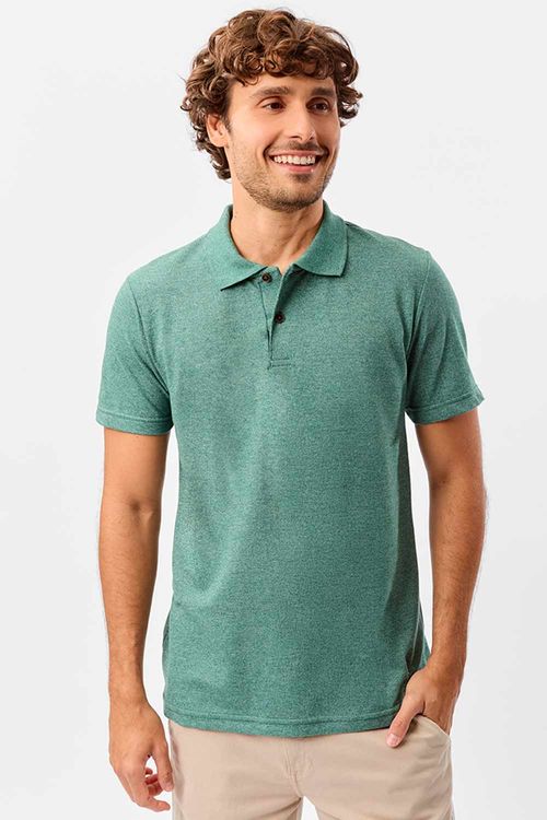 Polo Básica Fit Piquet Molinê Verde Escura