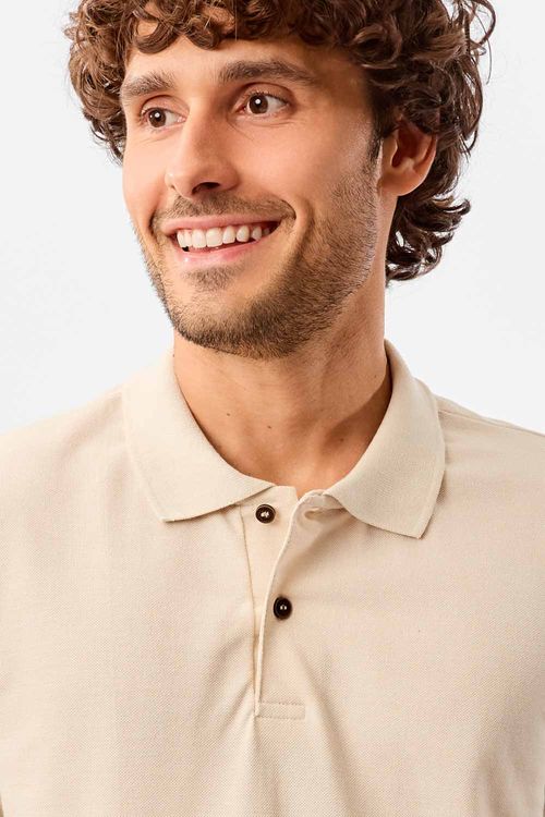Polo Básica Fit Piquet Molinê Cru