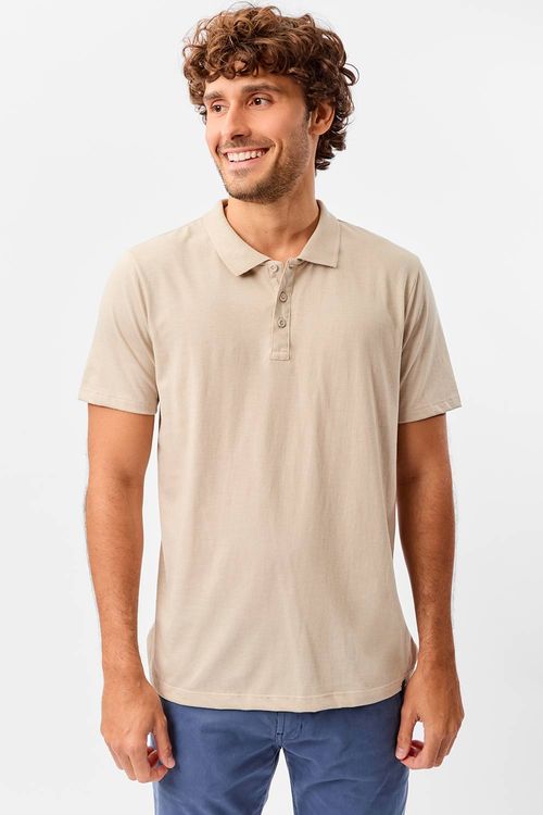 Polo Básica Fit Mescla Cinza