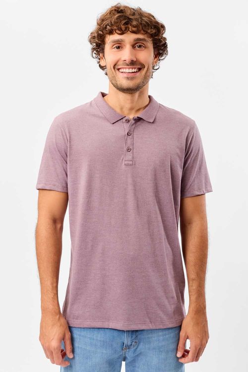 Polo Básica Fit Mescla Roxo