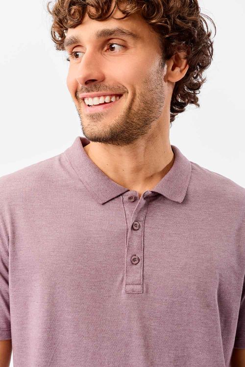 Polo Básica Fit Mescla Roxo