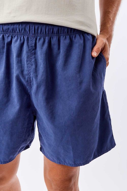 Short Liso Cupro Azul Marinho