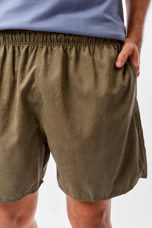 Short Liso Cupro Verde Musgo