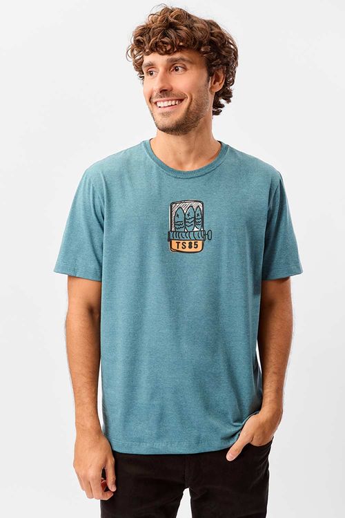 T-Shirt Estampada Sardinha Verde