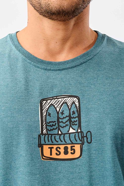 T-Shirt Estampada Sardinha Verde