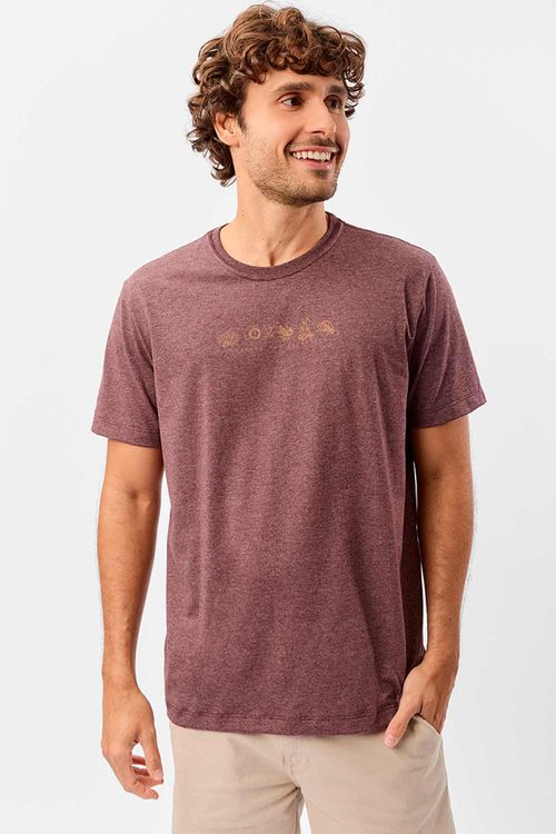 T-Shirt Estampada Mescla Vinho