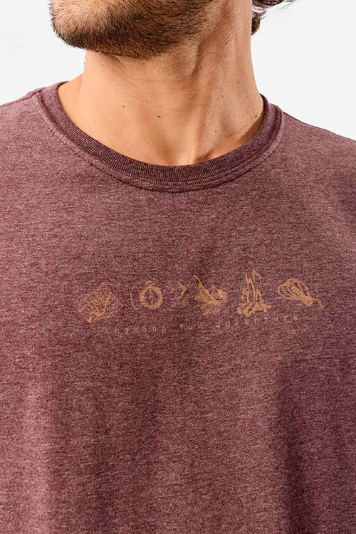 T-Shirt Estampada Mescla Vinho