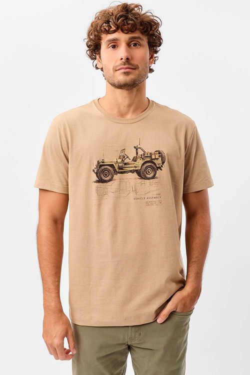 T-Shirt Estampada Mescla Jeep Khaki