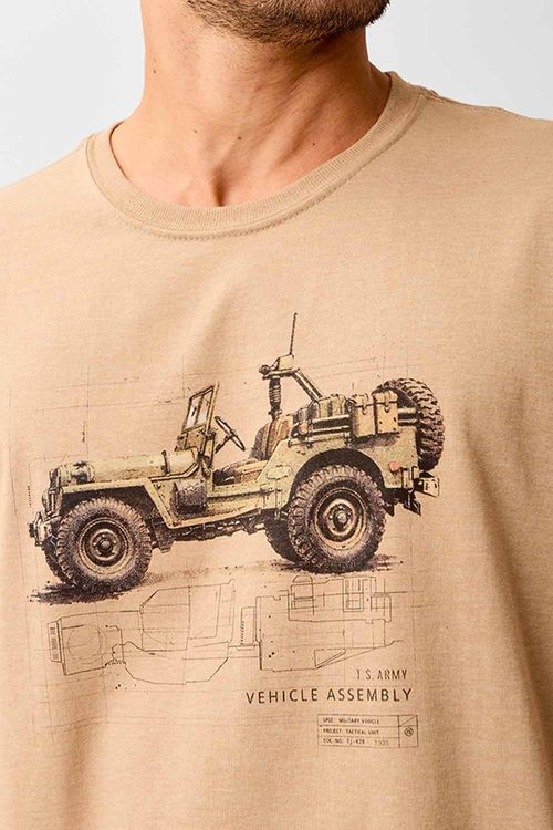 T-Shirt Estampada Mescla Jeep Khaki