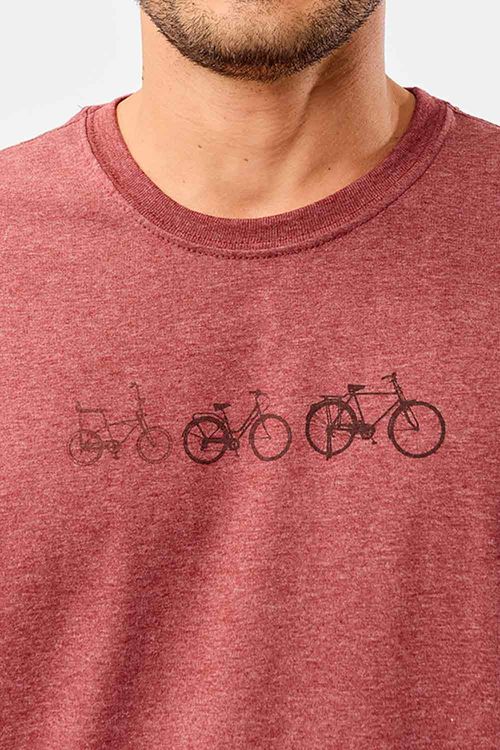 T-Shirt Estampada Mescla Bikes Vermelha