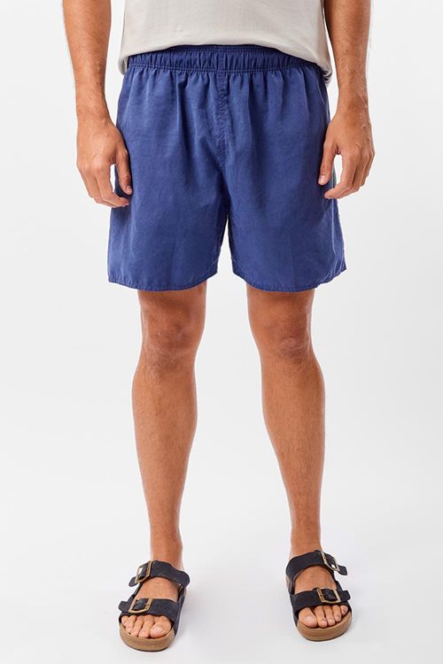 Short Liso Cupro Azul Marinho
