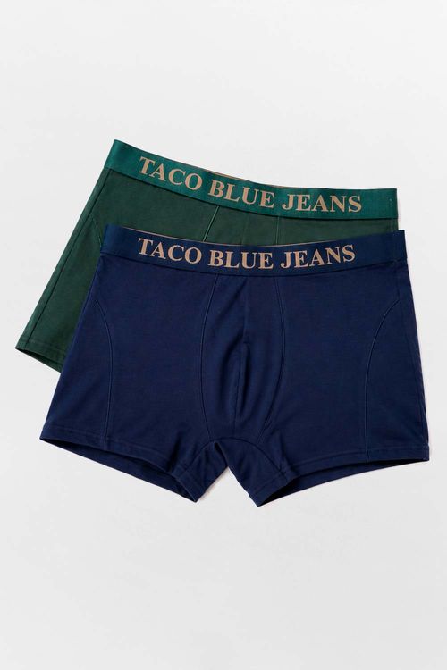 Kit Boxer Taco Blue Jeans Azul Marinho/Verde