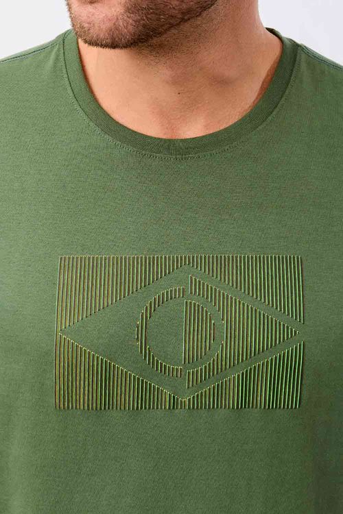 T-Shirt Estampada 3d Copa Verde Escuro