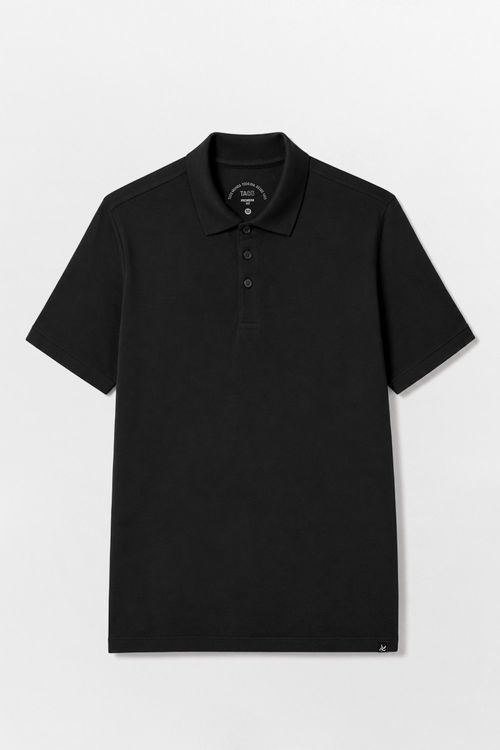 Polo Básica Premium Fit Sem Costura Lateral Preta
