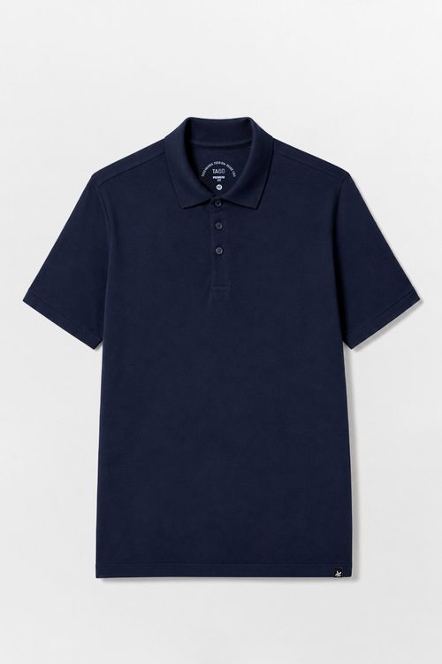 Polo Básica Premium Fit Sem Costura Lateral Azul Escuro