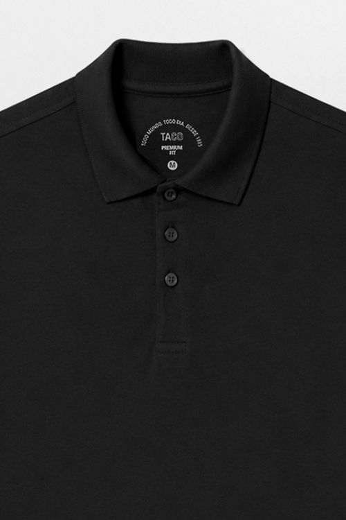 Polo Básica Premium Fit Sem Costura Lateral Preta