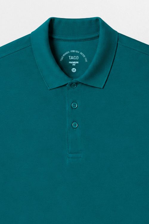 Polo Básica Premium Fit Sem Costura Lateral Verde Escuro