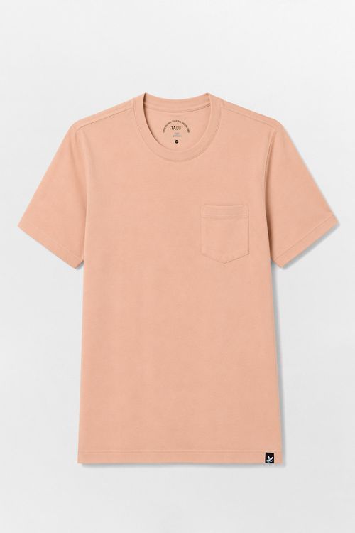 T-Shirt Básica Premium Pima Com Bolso Marrom