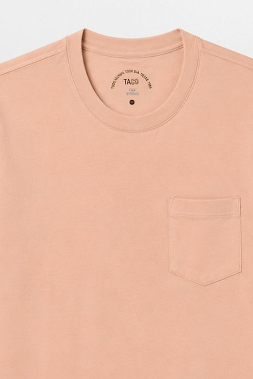 T-Shirt Básica Premium Pima Com Bolso Marrom