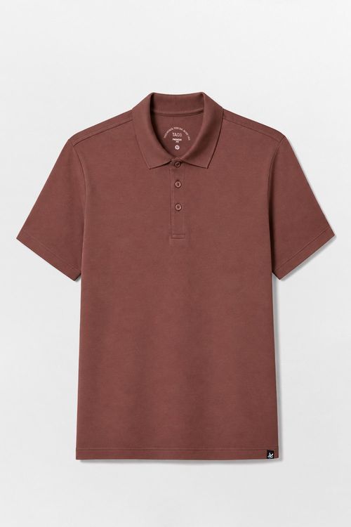 Polo Básica Premium Fit Sem Costura Lateral Café