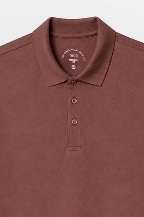 Polo Básica Premium Fit Sem Costura Lateral Café