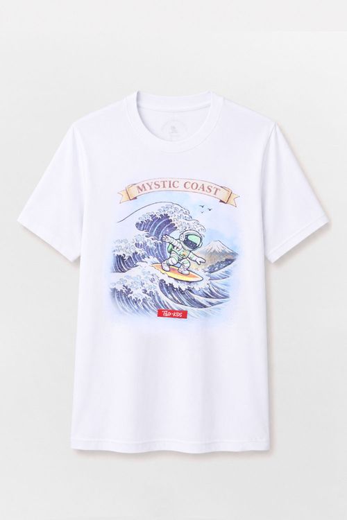 T-Shirt Infantil Estampada Coast Branca