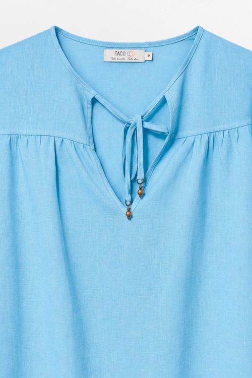 Blusa Bata Azul Jeans
