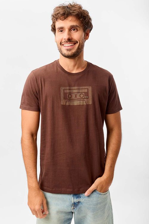 T-Shirt Estampada 3d Marrom