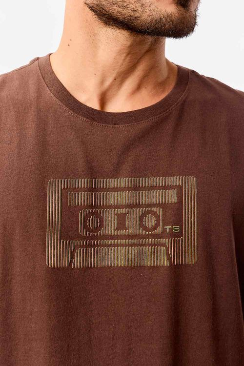 T-Shirt Estampada 3d Marrom