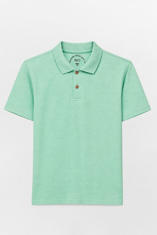 Polo Básica Fit Piquet Molinê Verde Clara