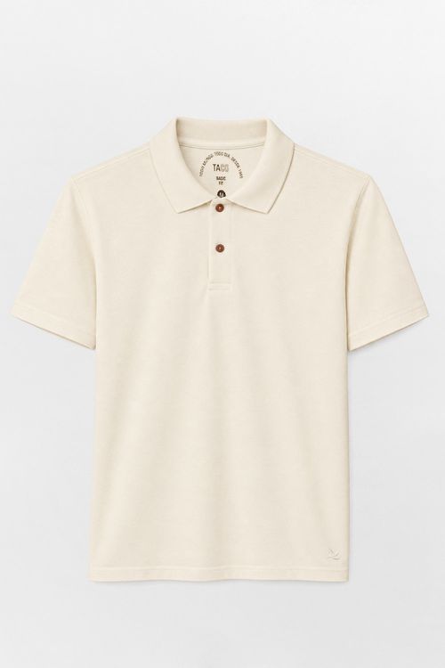 Polo Básica Fit Piquet Molinê Off White