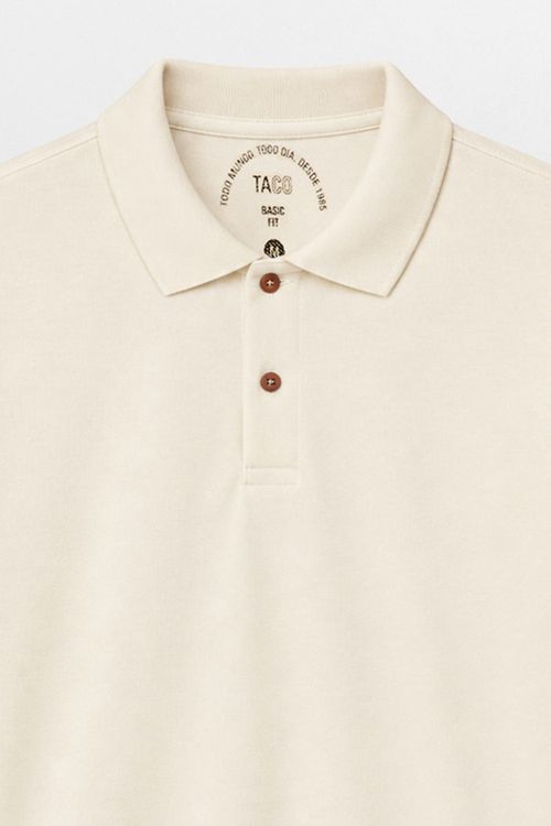 Polo Básica Fit Piquet Molinê Off White
