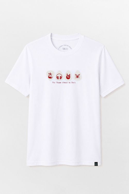 T-Shirt Estampada Icones Premium Sem Costura Lateral Branca