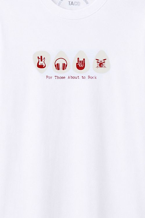 T-Shirt Estampada Icones Premium Sem Costura Lateral Branca