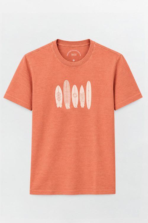 T-Shirt Estampada Stone Cabana Laranja